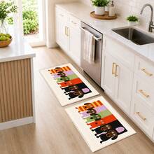 1pc Dachshund Soft Comfortable Home Decor Mat, Illustration Style, TPR Non-Slip Backing, Faux Cashmere Floor Covering, Machine Washable, Suitable For Entryway, Porch, Indoor, Living Room, Bedroom, Bathroom, Laundry Room, Dorm, Game Room - Multicolor - View 9