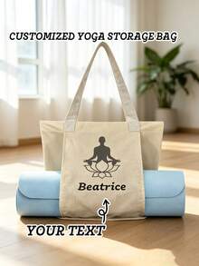 Customized Canvas Yoga Mat Tote Bag, Yoga Mat Storage Bag, Personalized Gym Backpack, Pilates Studio Bag - Multicolor - View 1