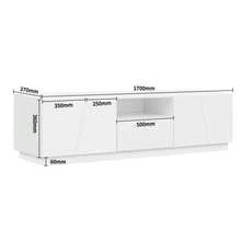 Modern TV Stand 170 Cm Patchwork Style White MDF - 白色 - 查看 4