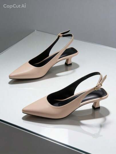 Scarpin Slingback com Salto Ampulheta 3CM