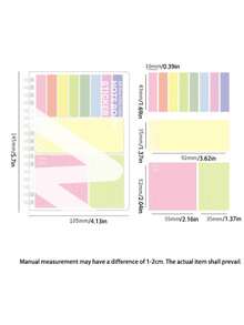1pc Loose-Leaf Notebook Expansion Sticky Notes Multi-Combination, Multi-Functional Student Use Adhesive Set, This Notebook And Sticky Notes Combination Set Is Convenient To Use. Soft And Elegant Morandi Color, Notebook With Adhesive, Fashionable Design. - Multicolor - View 3