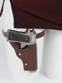 Adjustable Thigh PU Leather Holster, Vintage PU Leather Holster Suitable For Cosplay And LARP (Gun Not Included), Fits Gun Length: 16cm, Width: 10cm,Halloween - A - View 10