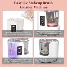 Three In One Automatic Makeup Brush Cleaning Dryer, Electric Makeup Brush Cleaning Machine With Bracket, Integrating Cleaning And Air Drying, Suitable For Various Sizes Of Makeup Brushes, Is A Favorite Gift For Ladies - Multicolor - View 11