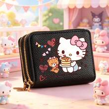 1 buah Dompet Resleting Sanrio dengan Dua Slot Kartu dan Kantong Koin, Dompet Pendek Modis dengan Desain Ilustrasi Kartun Hello Kitty yang Cerah, Dompet Koin untuk Perjalanan, Tas Tangan Mini yang Lucu, Perlengkapan Belanja Perjalanan, Hadiah Liburan yang Praktis - QB-B-SLO-08 - View 4