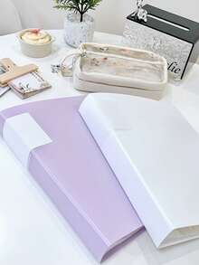 Essentiel de rentrée scolaire Dossier de poche transparent A4, sac de rangement pour copies d'examen d'étudiant, classeur de matériel d'apprentissage, organisateur de partitions et de chansons, dossier de collection de certificats, fichier de documents de bureau, classeur à feuilles mobiles - Pièce unique - Voir 3