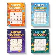 Children's Sudoku Grid Workbook, Problem-Solving Number Challenges, One Puzzle Each Page, Age Choices 3-6 6-9 9-12 12+ - Super Sudoku - View 1