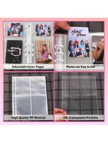 Ballet Style Bow Plush A6 Card Album, Loose-Leaf Inner Pages, Small Card Idol Collection Storage Album, 1pc Bow Star Plush Photo Card Storage Album, Cute Photo Card Storage Box, Photo Card Storage Box - A - View 10