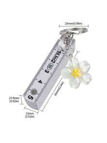 Mini Folding Ruler Keychain With Cherry Blossom Pendant, Portable Folding Measuring Ruler, Pocket Ruler Keychain, Portable Ruler, Cute Bag Charm, Portable Pocket Measuring Tool, Office Measuring Tool, Handmade DIY Tool, Suitable For Tailors, Students, Office, Craft Enthusiasts, Also A Unique Birthday Gift, Holiday Gift, Party Gift - C - View 11