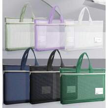 Bolsa de Arte Infantil A3 con Rejilla, Cuaderno de Dibujo 8K, Bolsa de Hombro con Cierre de Gran Capacidad, Bolsa de Almacenamiento de Papel de Dibujo A4, Bolsa de Papelería de Nailon con Re - Albaricoque - Ver 4