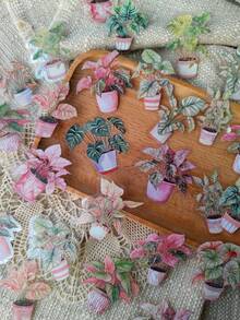 1 Pack 30pcs PET Green Plant Potted Stickers Decorative Scrapbook Diary Collage Material - DT1789 - View 1