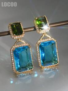 1 Pair Elegant Cubic Zirconia Earrings For Women, Wedding, Engagement, Party Jewelry, Valentine's Day Gift - 1# - View 1