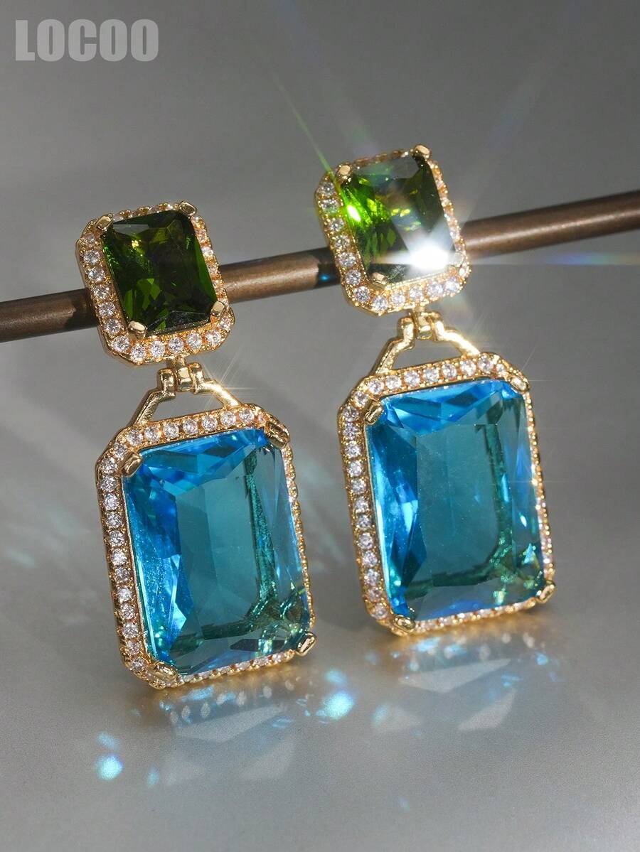 1 Pair Elegant Cubic Zirconia Earrings For Women, Wedding, Engagement, Party Jewelry, Valentine's Day Gift - 1# - View 1