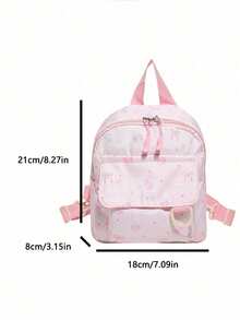 1pc Mini Back To School Personalized Customized Versatile Cute Strawberry Bow Backpack, Zipper Closure Nylon Material, Adjustable Shoulder Strap, Hand-Carry, Suitable For School, Shopping, Daily Commute, Outdoor Travel. Birthday Gift. - Multicolor - View 10