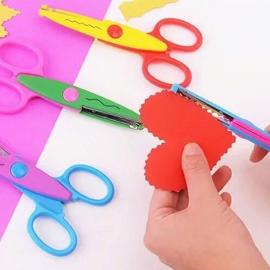 Tijera De Bordes Decorativos Acero Inoxidable Pack 4 Unidades Colores Mezclados - 4 colores surtidos, 13,5 x 7 cm - Ver 1