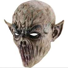1pc Grey Pointy Ear Alien Monster Latex Mask, Suitable For Halloween Horror Party/Escape Room Costume, Hot-Selling Item - Multicolor - View 4