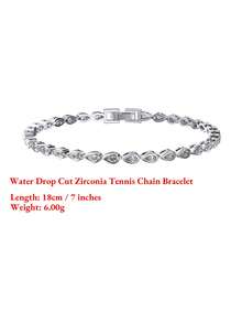 ORSA JEWELS 1 PC Luxury 925 Sterling Silver 14K Gold Plated Tennis Bracelet Zirconia Hand Chain Women Jewelry For Birthday Anniversary Day Wedding Christmas Gift - Silver - View 7