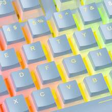 MageGee 130 Teclas Pudding, Juego de Teclas PBT Personalizable, Altura OEM, Compatible con Teclados 100%, 75%, 65%, 60%: Pudding Azul - Azul - Ver 5