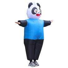 成人版熊貓浣熊熊充氣造型服,可愛動物吉祥物裝扮,年終派對趣味角色扮演道具 - 彩色 - 查看 4