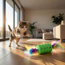 3pcs New Pet Feather Ball Toys, Cat Self-Entertainment Toys, Made Of Realistic Polyester Feathers With Colorful Tassel Feather Design, Interactive Pet Toys - View 8
