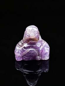 天然水晶迷你笑佛雕像，手工雕刻原石手持飾品，桌面裝飾，家居裝飾禮物 - 小佛 - 查看 10