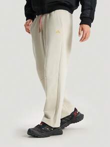 Adidas Men's Fashion Drawstring Waist Pocket Sports Long Pants For Hiking And Running - Beige - View 1