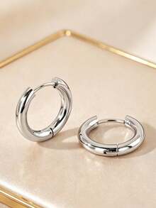 6pcs/Set Dual-Use Nose Ring & Earring Set, Gold And Silver Dual-Color Combination, Stainless Steel Material, Size 6/8/10mm - Designed For Women, Versatile Fashion Jewelry Set For Casual Wear And Various Occasions - As Shown In the Figure - View 5