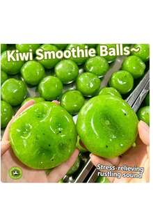 1pc Kiwi Fruit Slushie Handmade Ball Slushie Sound Stress Relief Simulation Non-Rebound Squeeze Toy Random Shipment - 彩色 - 查看 11