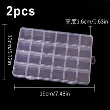 固定透明收納盒 向日葵梅花塑膠盒 DIY 米珠串珠軟黏土片珠寶盒，多用途透明塑膠空收納盒，1美元，可用於存放耳環、戒指、珠寶、美甲、美甲工具、美甲配件、珠寶裝飾與收納。送給女性的禮物 - 透明 - 查看 15