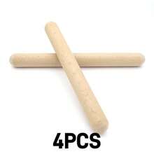 1-32 piezas de instrumentos de percusión de madera clásicos, palos de ritmo de madera dura natural de 8 pulgadas, instrumentos musicales, instrumentos musicales, Otamatone, fundas de silicona para dedos, palos de aplauso - Multicolor - Ver 16