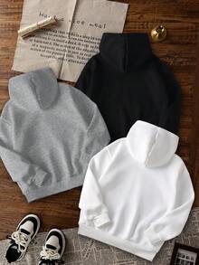 Tween Girls [Halloween]3 Pieces Set Halloween Hooded Sweatshirts, Pink Bow Heart Fashion Glasses Ghost, Candy Pumpkin Bucket, Leopard Print Bun Skull Girl Best Friends Matching Casual Sweatshirts - Grey - View 4