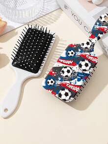 1pc Hot-Selling World Cup Football Element Printed Air Cushion Massage Scalp Detangling Hair Styling Comb - Multicolor - View 8