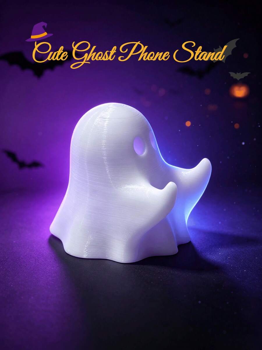 1/2pcs White Halloween Ghost Phone Stand, Stable Non-Slip Desktop Slouchy Viewing Bracket, Cute Ghost Design Home Desk Bedside Tablet Universal Atmosphere Creative Decorative Ornament