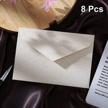 8Pcs Upgraded Thickened Linen Textured Envelopes, 6.34 X 4.41 Inch Large Capacity Mailing Envelopes For Postcard Letter Greeting Card Invitation Bill Sticker Storage, No Seal Stickers - 8Pcs - View 11