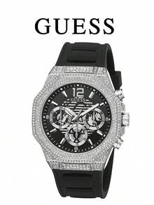 Guess GW0518G1 男士石英表，带原装表盒，时尚不锈钢腕表 - 黑色 - 查看 1