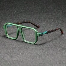 1 Pair Men's Metal Retro Square Fashionable Non-Prescription Glasses, Suitable For Back To School, Daily Life, Outdoor Leisure Activities, Office Business And Other Occasions, Fashion Accessory - Clear - View 13