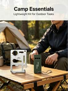 Essential For Women 11-In-1 Survival Tool Card + Loud Whistle, Stainless Steel Multi-Function Tool Card Pocket Multi-Tool, Outdoor Camping Hiking Emergency - Multicolor - View 6