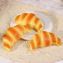 1pc Soft Bread Food Prop Model, Croissant Twisted Bread, PU Material Sample Display Product, Furniture Decor, Material, Perfect As A Gift For Family, Friends, Birthday Gift - Multicolor - View 6
