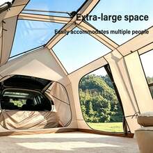 campility 4-6 Person Trunk Camping Tent Multifunctional Outdoor Tent With Awning Quick To Set Up, Attaches To Your Car Trunk, Waterproof And Windproof, Easy To Assemble And Disassemble, Ideal For Road Trips, Outdoor Camping,  Picnics, Suitable For All Seasons - 彩色 - 查看 6