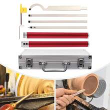 Red 8Pcs Wood Turning Tools Set, 2.65lbs Carbide Blade Lathe Turning Tools With Case For Smoothing, Roughing, Hollowing, And Detailing Work - Red - 查看 3
