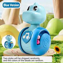 Cute Dinosaur Crawling Assistant Baby Toy, Press To Move Forward With Sound And Rattle, Suitable For 6-18 Months Infants, Interactive Push And Pull Toy, Perfect For Tummy Time Floor Play, Ideal Baby Shower, Newborn And 1st Birthday Gift - 彩色 - 查看 10
