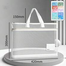 Bolsa de Arte Infantil A3 con Rejilla, Cuaderno de Dibujo 8K, Bolsa de Hombro con Cierre de Gran Capacidad, Bolsa de Almacenamiento de Papel de Dibujo A4, Bolsa de Papelería de Nailon con Re - Albaricoque - Ver 9