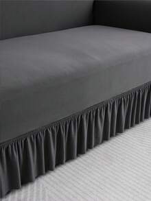 1pc Elastic Sofa Cover With Skirt Design, Modern Style Polyester Fabric, Machine Washable, Dust And Stain Resistant, All Seasons - Grey - View 8