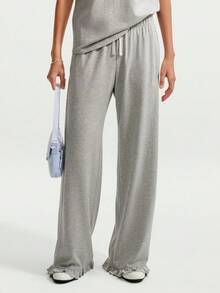 Nike Women's AS W NSW MR PANT WIDE Knit Sports Pants IW1386-050 - Grey - View 1