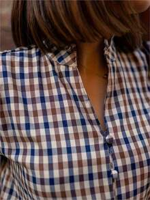Women Blouses & Shirts - Black and White Squares - View 5