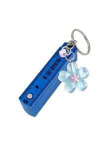 Mini Folding Ruler Keychain With Cherry Blossom Pendant, Portable Folding Measuring Ruler, Pocket Ruler Keychain, Portable Ruler, Cute Bag Charm, Portable Pocket Measuring Tool, Office Measuring Tool, Handmade DIY Tool, Suitable For Tailors, Students, Office, Craft Enthusiasts, Also A Unique Birthday Gift, Holiday Gift, Party Gift - C - View 12