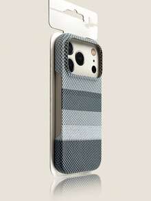 1件裝奢華碳纖維條紋手機殼,觸感柔軟,適用於 iPhone 17 Pro Max Air 16 15 14 13 12 11 Pro Max Plus,硬 PC 背蓋 - 白色 - 查看 5