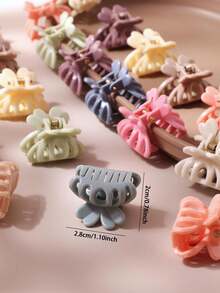 10/20/30pcs Morandi Hollow Geometric Small Hair Claw Clips For Women, Niche Minimalist Back Of Head Bun & Loose Hair Small Hair Claw Hair Accessories - Multicolor - View 4