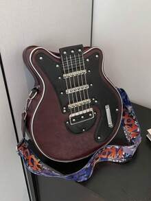 Bolso bandolera con diseño de nicho personalizado en forma de guitarra de simulación, bolso de hombro de cuero sintético de alta calidad, adecuado para fiestas, cosplay, etc. - Multicolor - Ver 8