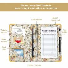 2Pack Flower Server Book For Waitress With Money Pocket And Zipper Pouch, Fits Waitress Apron, Waitress Accessories, Receipt Holder With High Volume Pocket (Sunflower) - Sunflower - View 3