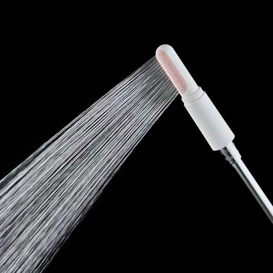 IOUHAPPY 1pc Pressurized Shower Head, Handheld Filtered Shower Head Suitable For Travel, Water-Saving Design, Retractable For Easy Storage, Durable Plastic Material, Shower Head Suitable For Hotel/Homestay Bathroom, Modern Fashion Bathroom Accessory, Shower Accessory, Holiday Gift, Hose Not Included - 1 SHOWER HEAD - View 1